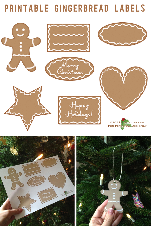 Printable Gingerbread Tags Labels Ornaments