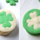 Two Colored Clover Cookies for St. Patrick's Day