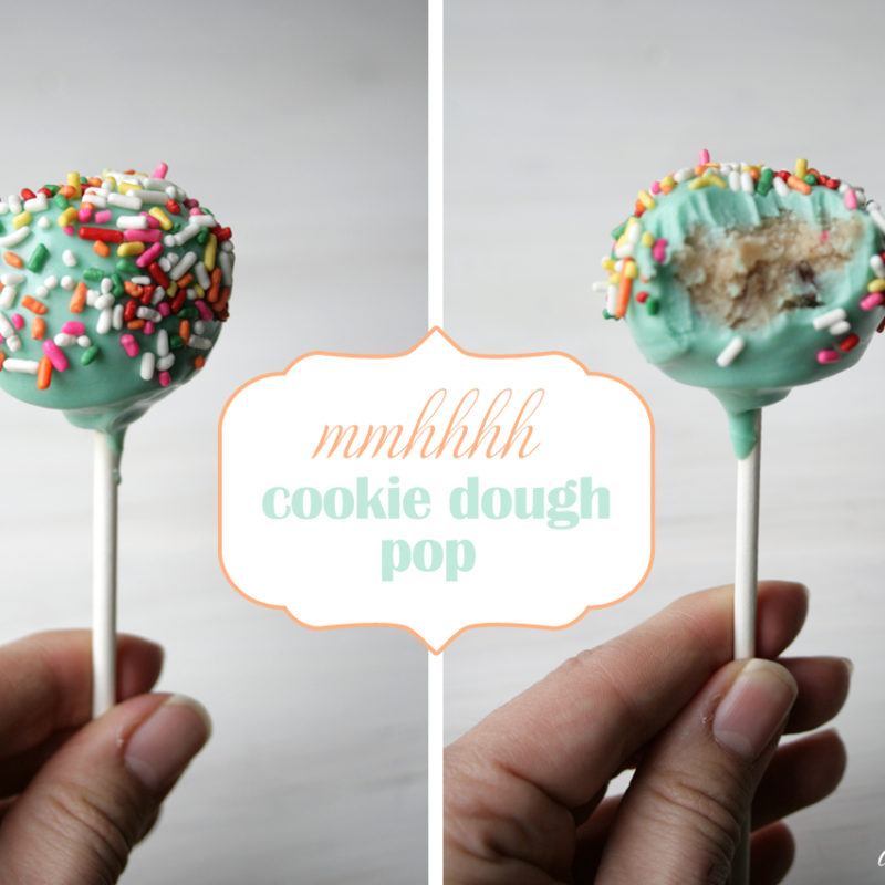 Chocolate Chip Cookie Dough Pops with Teal Chocolate Coating