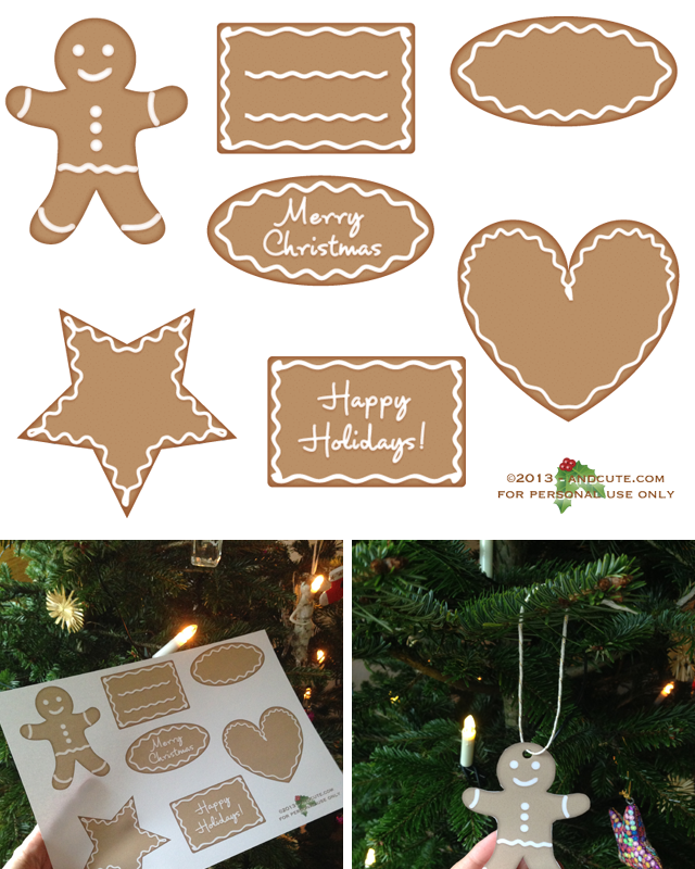 Printable Gingerbread Tags Labels Ornaments