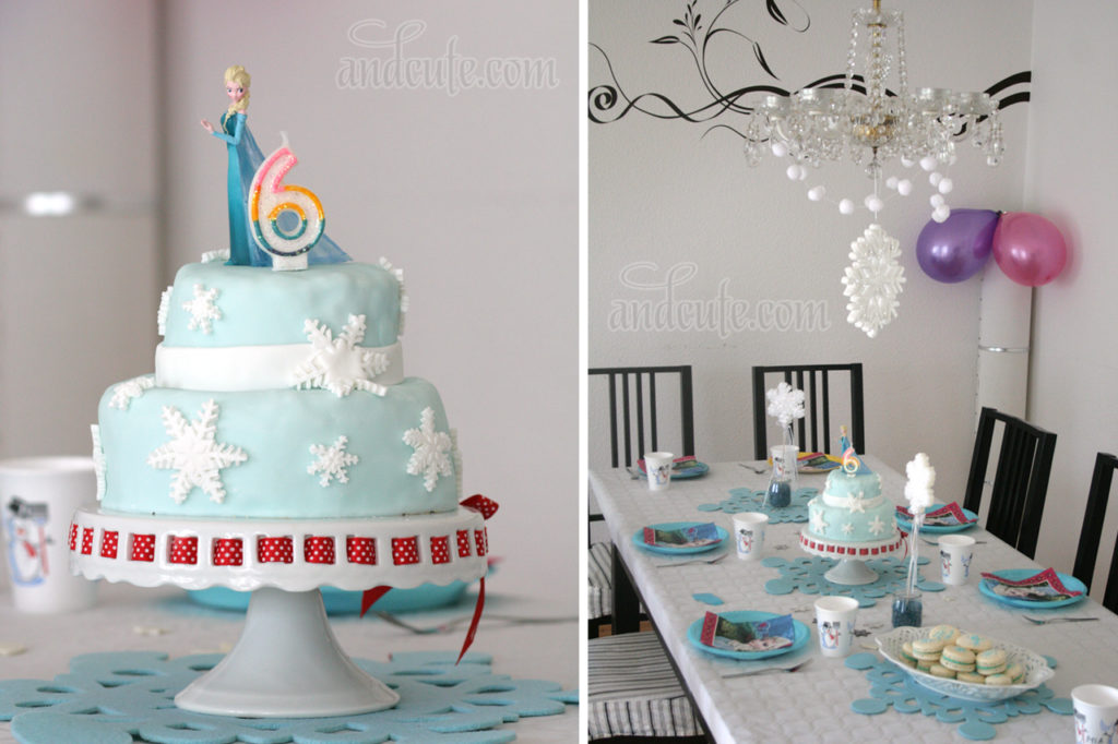 Frozen Elsa Cake with Snowflakes