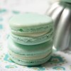 Perfect French Macarons in Pastel Blue with Milk Filling